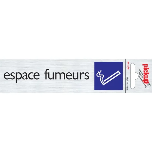 Signalisation-Pickup Pictogramme en aluminium espace fumeurs 16,5 x 4,4 cm