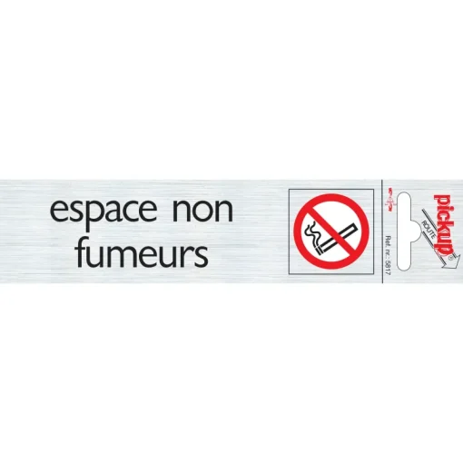 Signalisation-Pickup Pictogramme en aluminium espace non fumeurs 16,5 x 4,4 cm