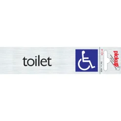 Signalisation-Pickup Pictogramme en aluminium toilet + rolstoel 6,5 x 4,4 cm