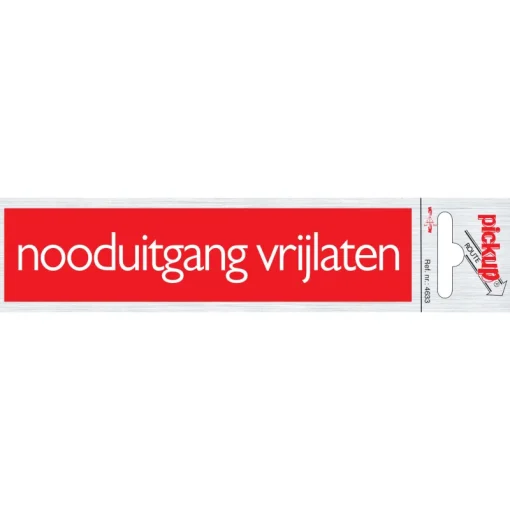 Signalisation-Pickup Pictogramme en aluminium nooduitgang vrijlaten 16,5 x 4,4 cm