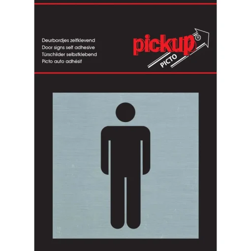 Signalisation-Pickup Pictogramme en aluminium heren 8 x 8 cm