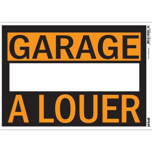 Signalisation-Pickup Pictogramme garage à louer 23 x 33 cm