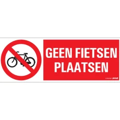 Signalisation-Pickup Pictogramme geen fietsen 33 x 12 cm