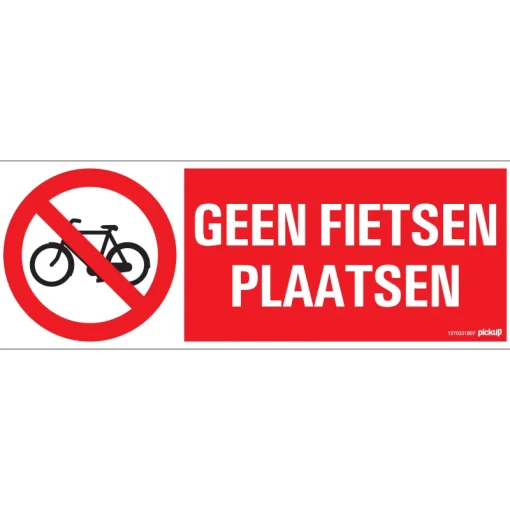 Signalisation-Pickup Pictogramme geen fietsen 33 x 12 cm