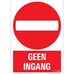 Signalisation-Pickup Pictogramme geen ingang 23 x 33 cm