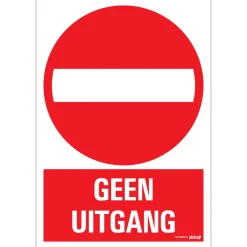 Signalisation-Pickup Pictogramme geen uitgang 23 x 33 cm