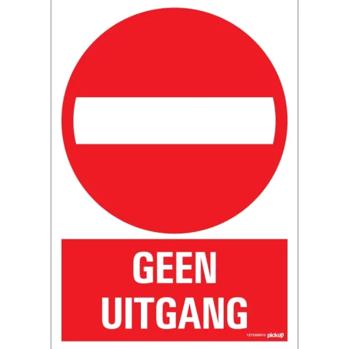 Signalisation-Pickup Pictogramme geen uitgang 23 x 33 cm