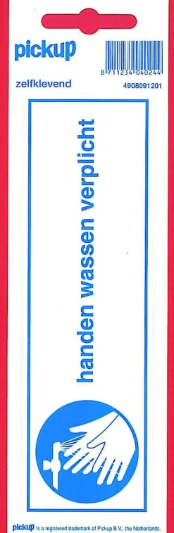 Signalisation-Pickup Pictogramme handen wassen verplicht 19,4 x 5,7 cm