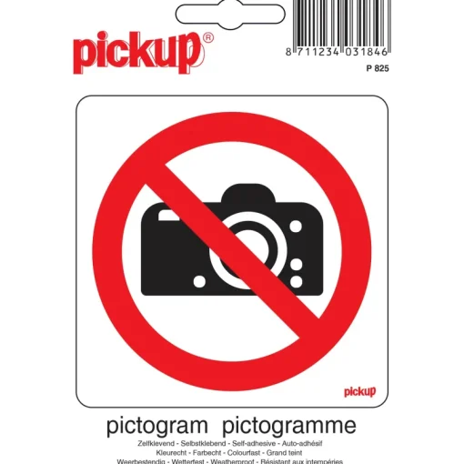Signalisation-Pickup Pictogramme interdit de prendre photos 10 x 10 cm
