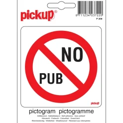 Signalisation-Pickup Pictogramme no pub 10 x 10 cm