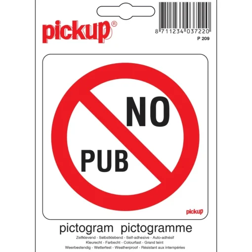Signalisation-Pickup Pictogramme no pub 10 x 10 cm