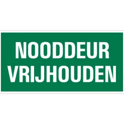Signalisation-Pickup Pictogramme nooddeur vrijhouden 15 x 30 cm