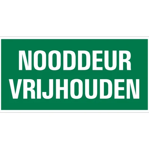 Signalisation-Pickup Pictogramme nooddeur vrijhouden 15 x 30 cm