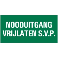 Signalisation-Pickup Pictogramme nooduitgang vrijlaten 15 x 30 cm