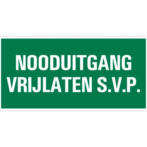 Signalisation-Pickup Pictogramme nooduitgang vrijlaten 15 x 30 cm