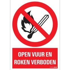 Signalisation-Pickup Pictogramme open vuur en roken verboden 23 x 33 cm