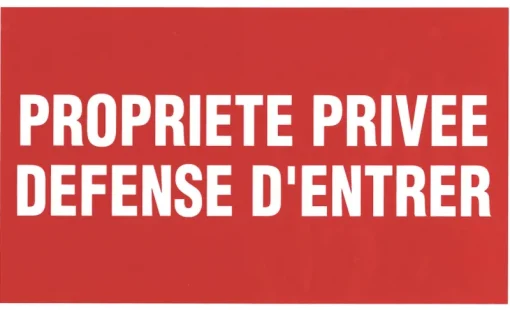 Signalisation-Pickup Pictogramme propriété privé 33 x 20 cm