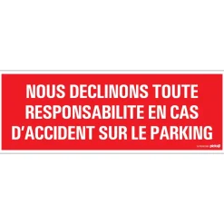 Signalisation-Pickup Pictogramme responsabilité 33 x 12 cm
