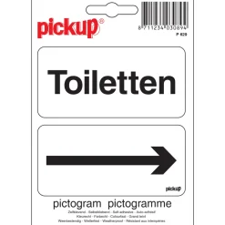 Signalisation-Pickup Pictogramme toiletten avec flêche 10 x 10 cm