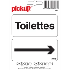 Signalisation-Pickup Pictogramme toilettes avec flèche 10 x 10 cm