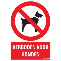 Signalisation-Pickup Pictogramme verboden voor honden 23 x 33 cm