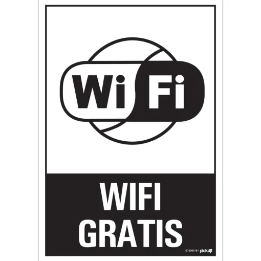 Signalisation-Pickup Pictogramme wifi gratis 23 x 33 cm