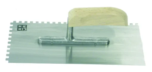 Outils De Maçonnerie-AVR Platresse modèle denté avec poignée en bois 280 x 130 mm