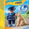 Jeux De Construction-Playmobil 1.2.3 Policier Avec Chien - 70408