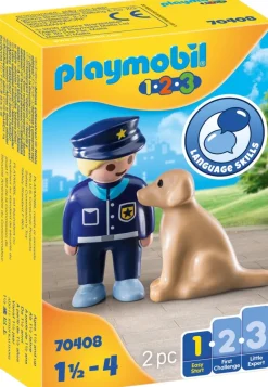 Jeux De Construction-Playmobil 1.2.3 Policier Avec Chien - 70408