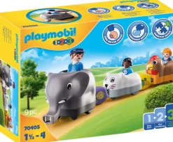 Jeux De Construction-Playmobil 1.2.3 Train Des Animaux - 70405