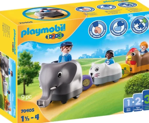 Jeux De Construction-Playmobil 1.2.3 Train Des Animaux - 70405