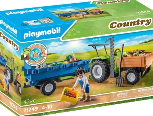 Jeux De Construction-Playmobil Country Tracteur avec remorque - 71249