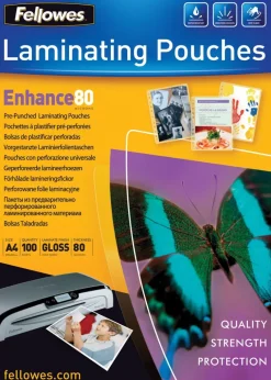 Pochettes De Plastification-Fellowes Pochettes à plastifier A4 80 pcs perforé