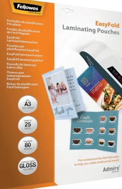Pochettes De Plastification-Fellowes Pochettes à plastifier EAsyfold A3 25 pcs - brillant