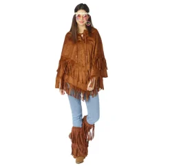 Accessoires-Partyline Poncho daim indien - Marron