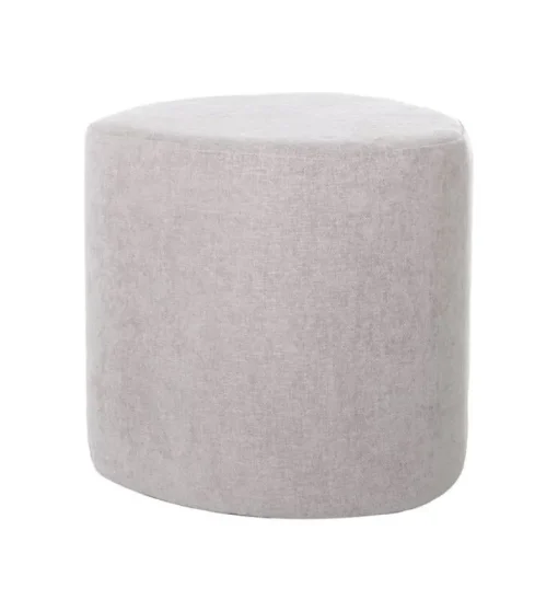 Tabourets Et Poufs-DDD Pouf Tirana - Ø40x38cm - Gris Clair
