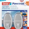 Rubans Adhésif-Tesa Powerstrips crochet adhésif ovale chrome