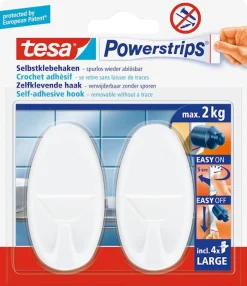 Rubans Adhésif-Tesa Powerstrips crochet Large 6,8 cm blanc (2 pcs)