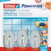 Rubans Adhésif-Tesa Powerstrips Crochets ovales chrome
