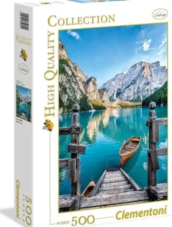 Puzzles-Clementoni Puzzle 500 Braies Lake