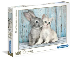 Puzzles-Clementoni Puzzle 500 Cat&Bunny