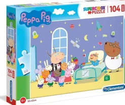 Puzzles-Clementoni Puzzle 104 Maxi Peppa Pig