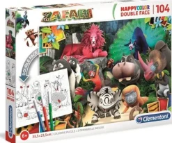 Puzzles-Clementoni Puzzle 104 Zafari