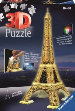 Puzzles-Ravensburger Puzzle 3D: Tour Eiffel night edition