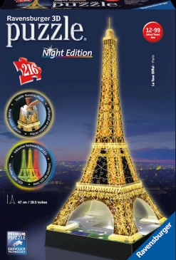 Puzzles-Ravensburger Puzzle 3D: Tour Eiffel night edition