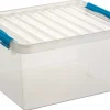 Boîtes En Plastique-Sunware Q - line boîte de rangement 36 L bleu transparent