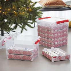 Boîtes En Plastique-Sunware Q-line Boîte de rangement de Noël 38L+Tray