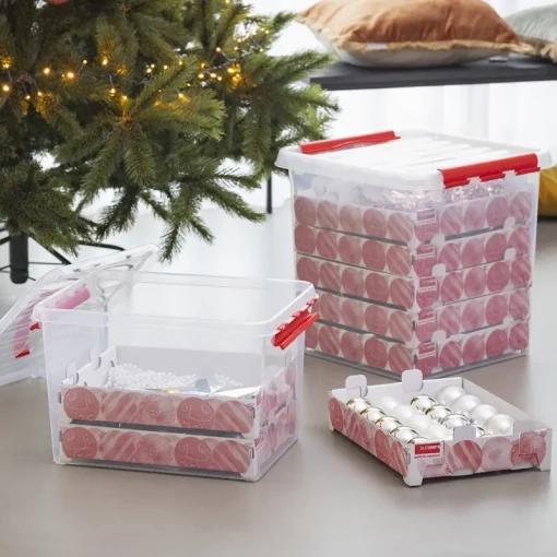 Boîtes En Plastique-Sunware Q-line Boîte de rangement de Noël 38L+Tray