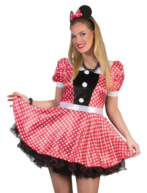 Déguisements Adultes-Euro Shop Robe à pois rouge Minnie Mouse - Taille 40/42