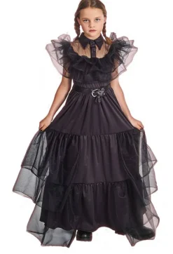 Déguisements Enfants-Partyline Robe De Bal Noir Mercredi Fille - Taille 140